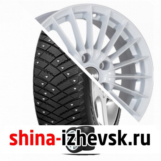 Колесо в сборе Goodyear Ultra Grip Ice Arctic 215/60 R16 T 99 + СКАД Веритас 6.5xR16 5×114.3 ET45 DIA67.1 Белый в Ижевске